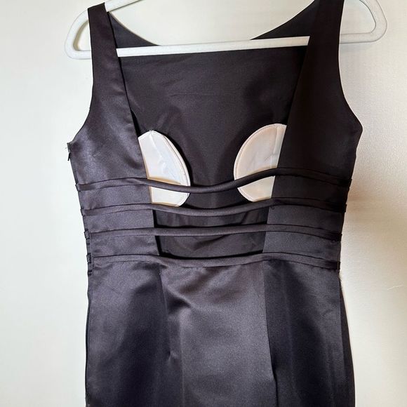 Vintage Women's dress satin cocktail wiggle exposed back no tag 90s Y2k medium - Picture 11 of 15